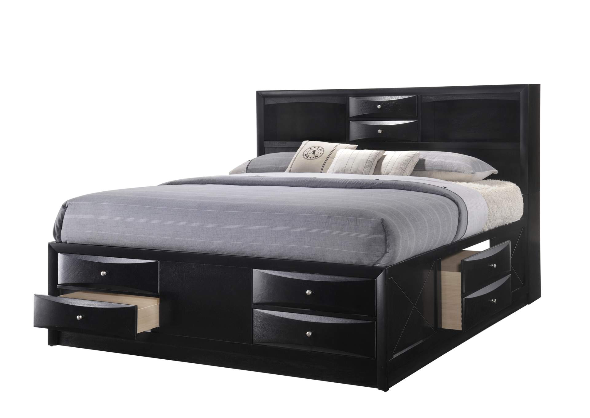 Emily Storage Black King Bed,Crown Mark