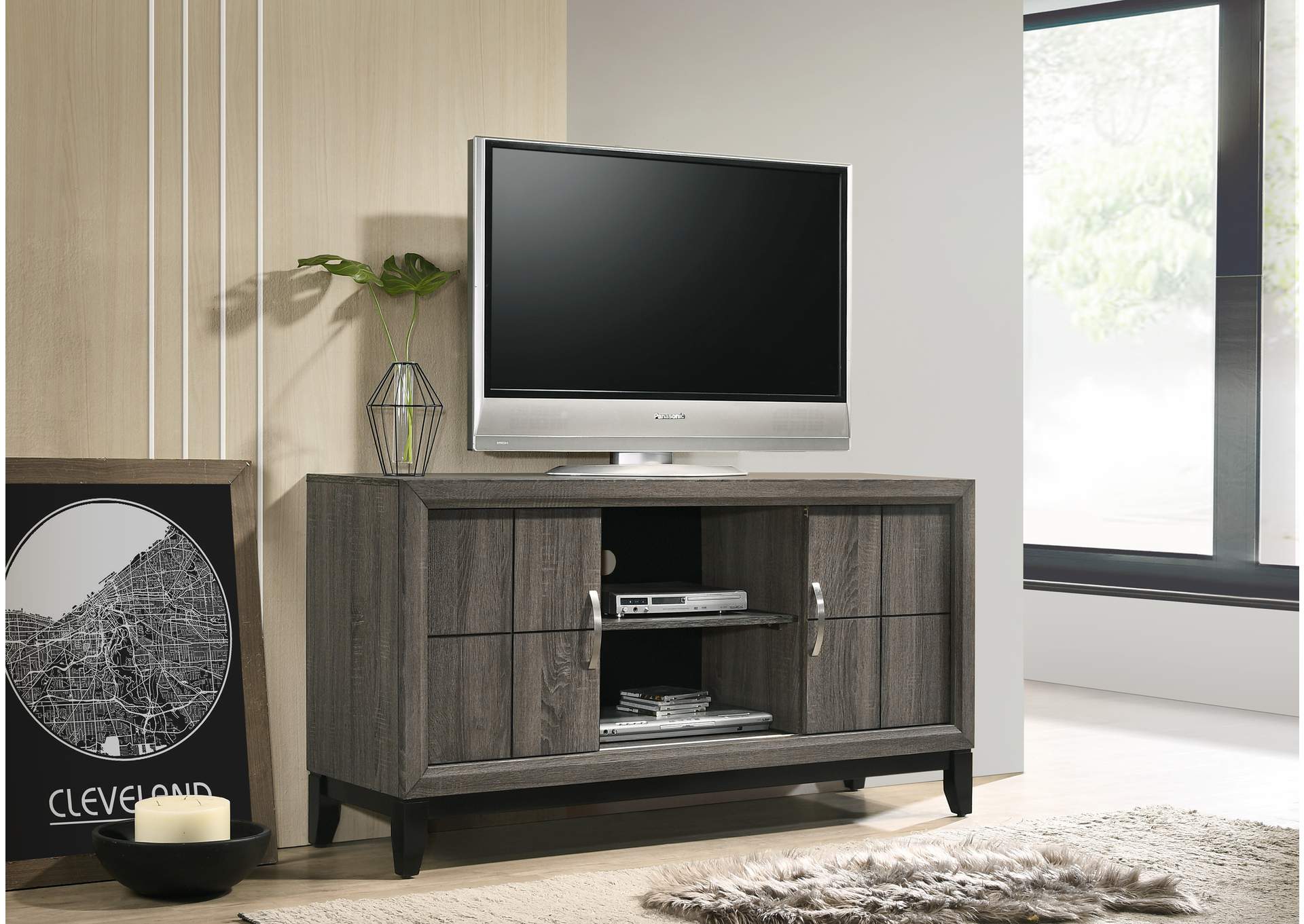 Akerson TV Stand Grey,Crown Mark