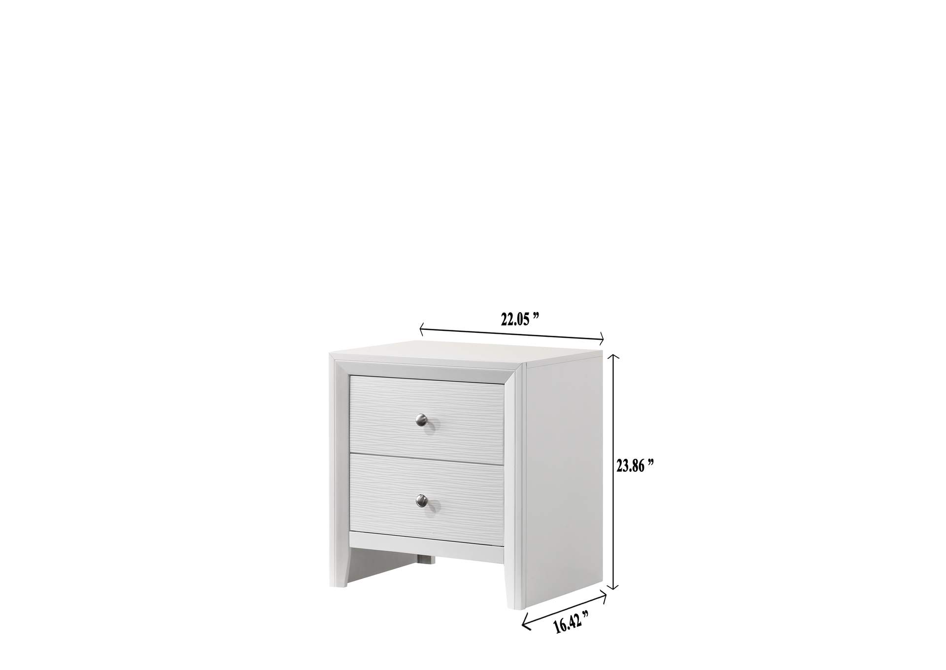 Evan Night Stand White,Crown Mark