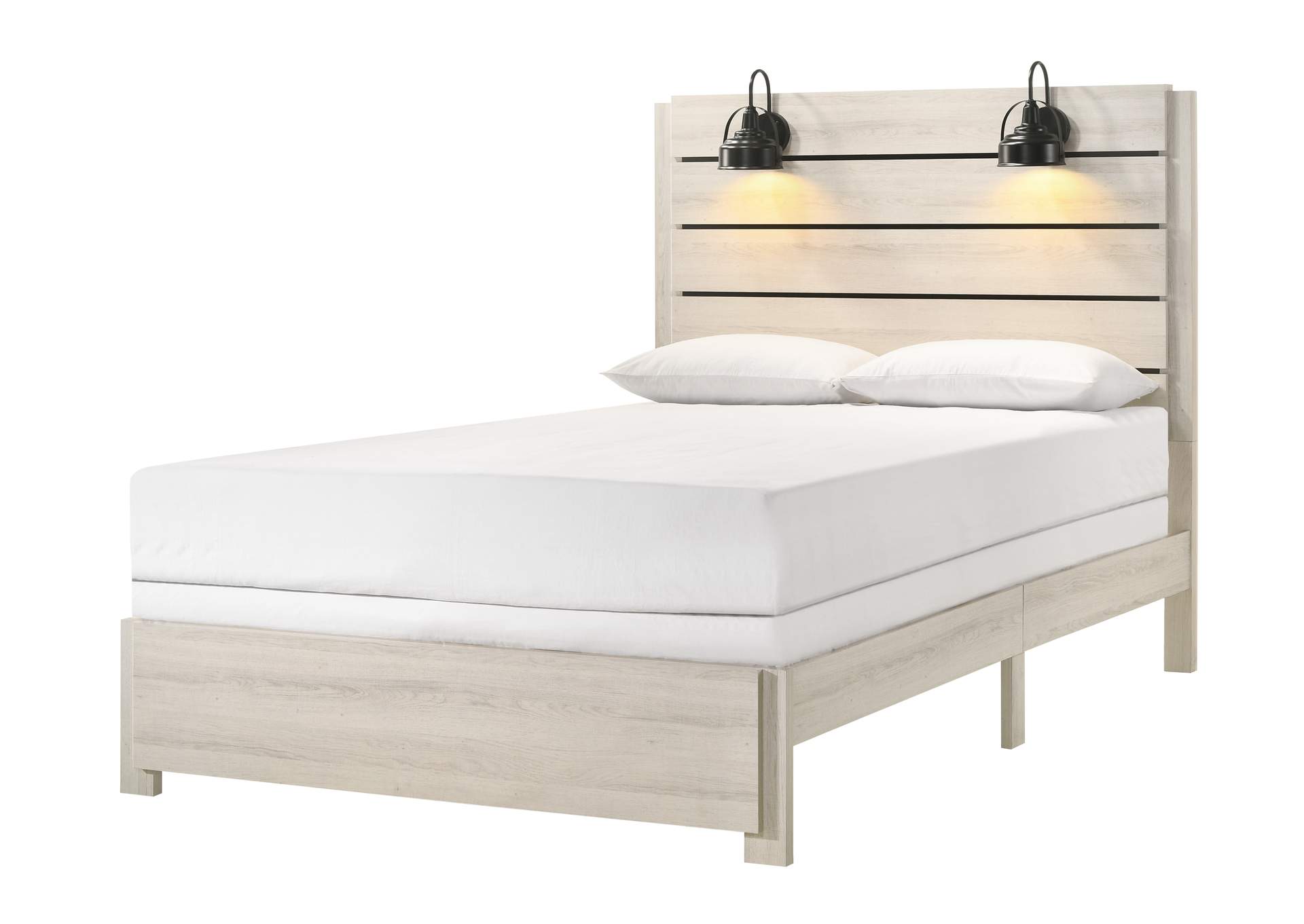 Carter Queen Platform Bed In One Box White,Crown Mark