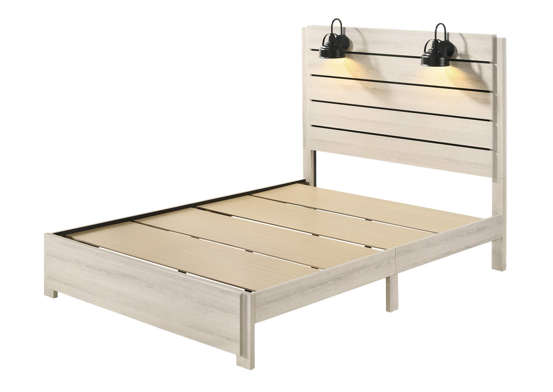 Carter Queen Platform Bed In One Box White,Crown Mark