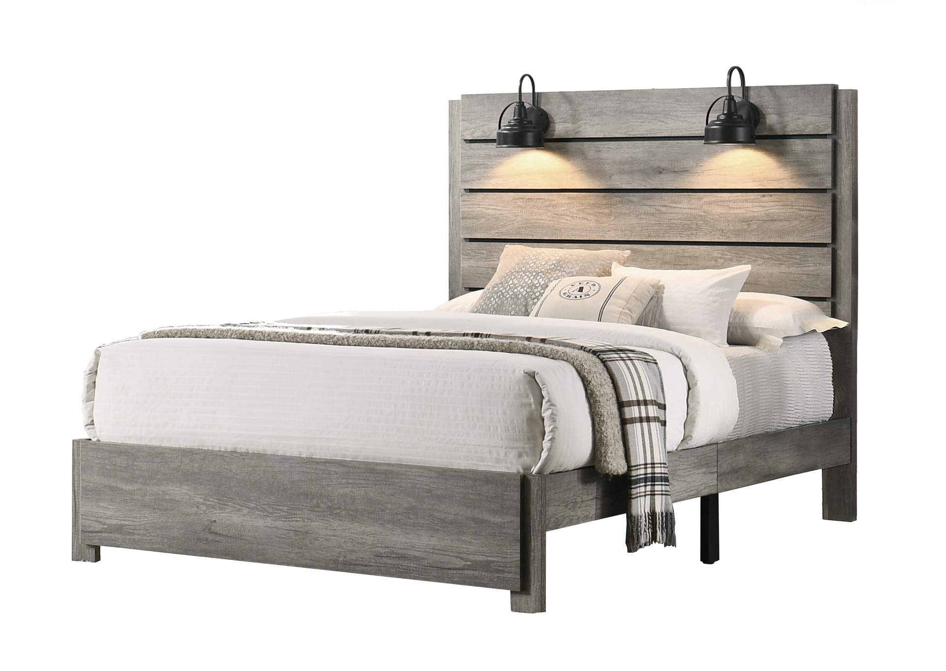 Carter Queen Platform Bed In One Box Gray,Crown Mark