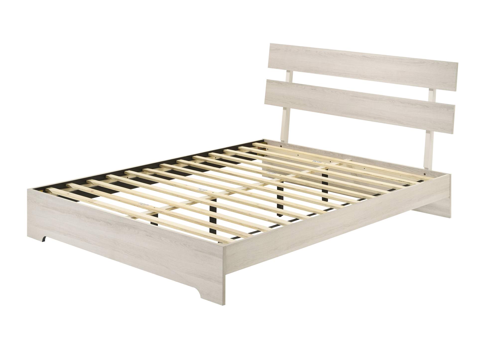 Atticus Queen Platform Bed In One Box White,Crown Mark