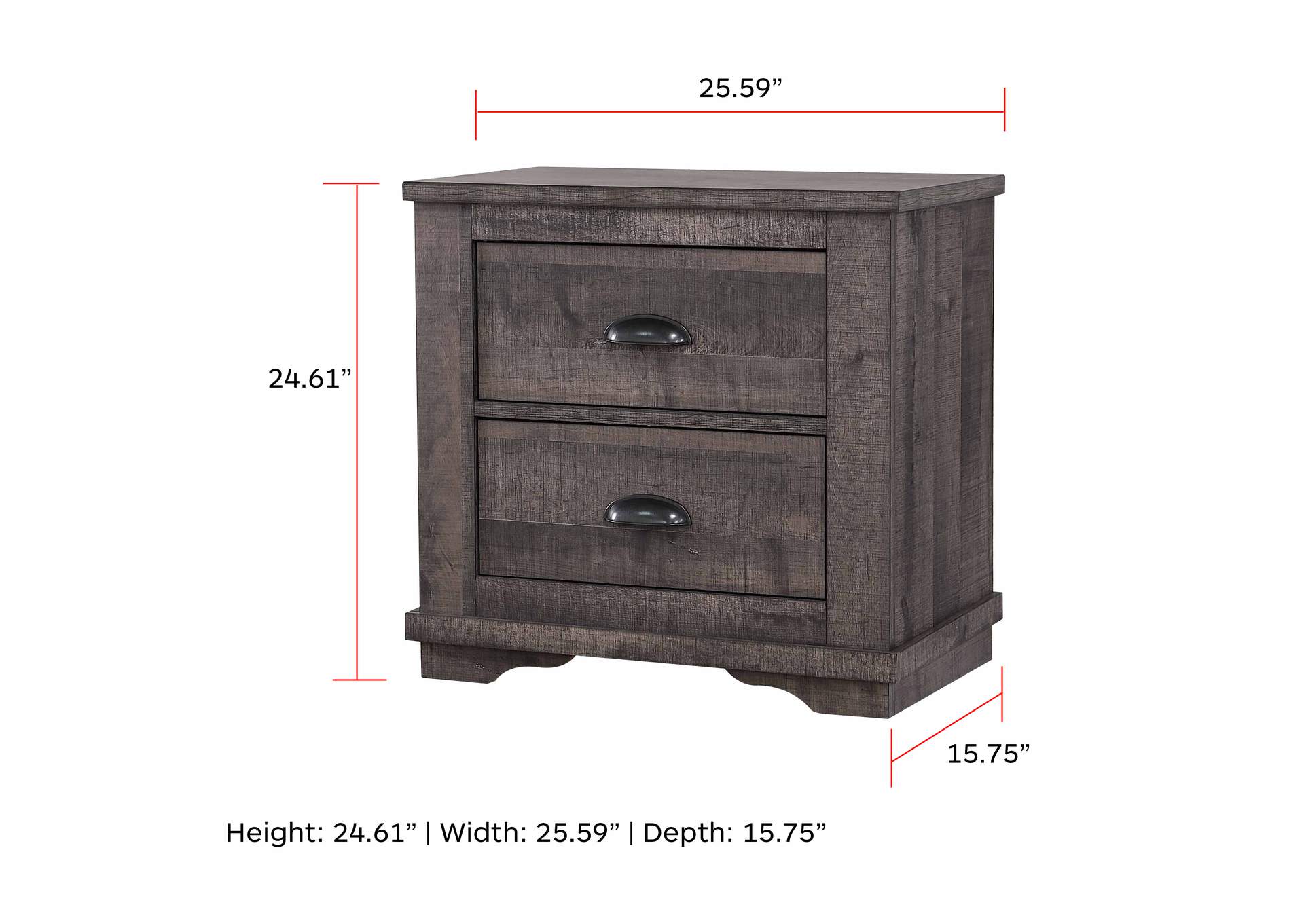 Coralee Night Stand Grey,Crown Mark