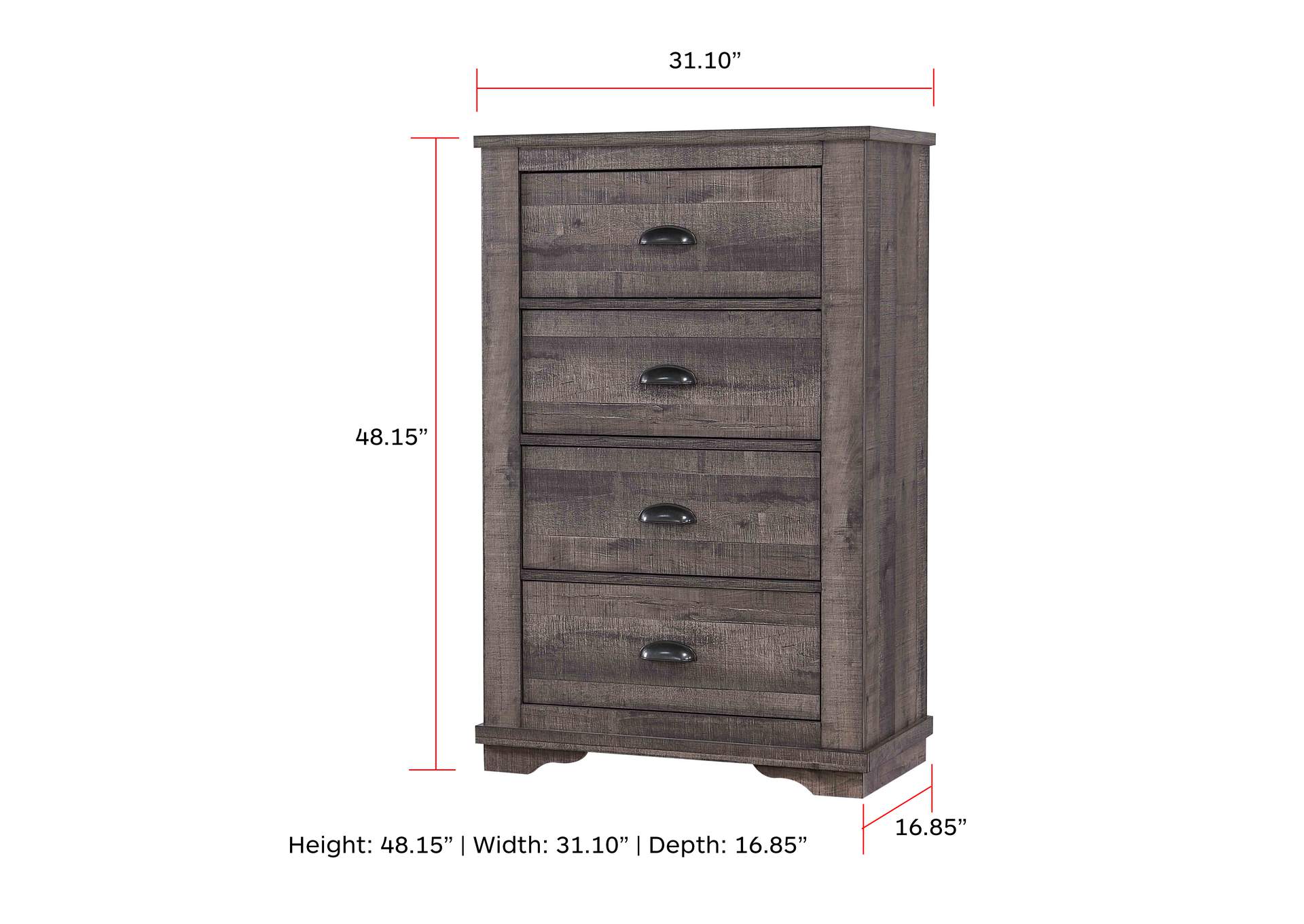 Coralee Chest Grey,Crown Mark