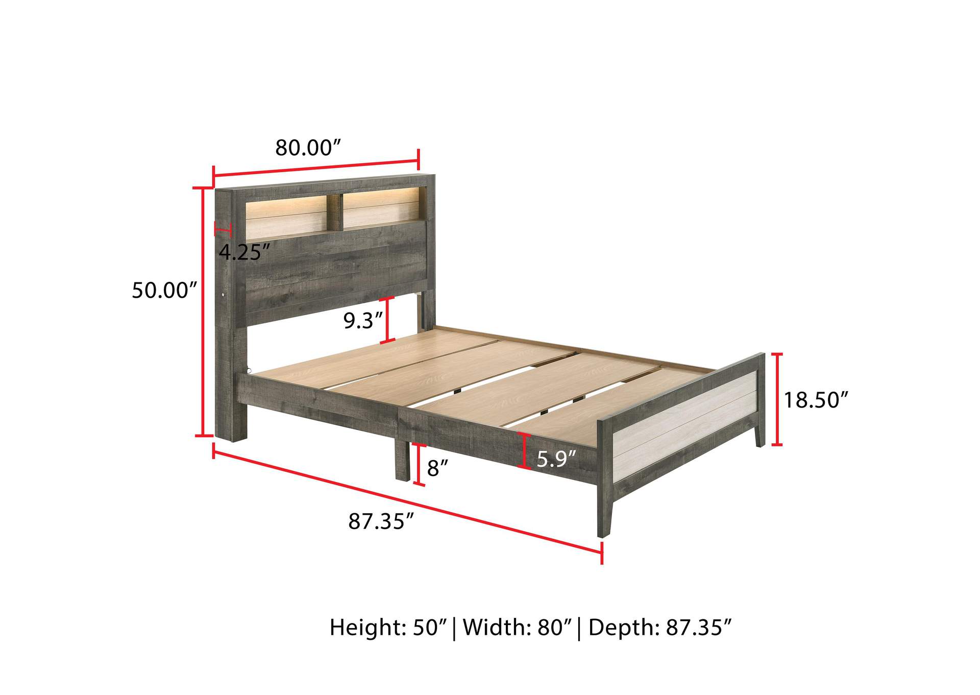 Rhett King Platform Bed In One Box,Crown Mark