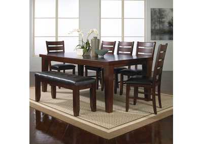 Image for Bardstown Brown Rectangular Dining Set W/ 5 Chairs & Bench