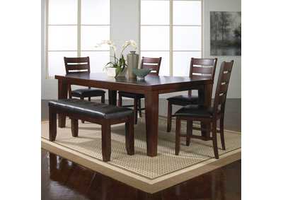 Image for Bardstown Brown Rectangular Dining Set W/ 4 Chairs & Bench