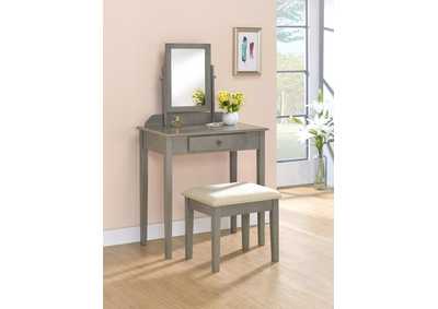Image for 2208 Grey Iris Vanity Table & Stool