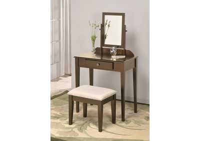 Image for 2208 Brown Iris Vanity Table & Stool