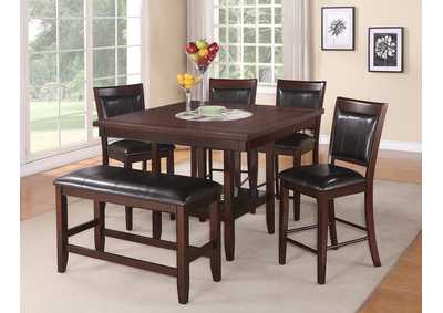 Image for Fulton 5 Piece Counter Height Dining Set w/20 Inch Lazy Susan