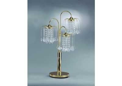Image for RAIN DROP TABLE LAMP 34 H GOLD