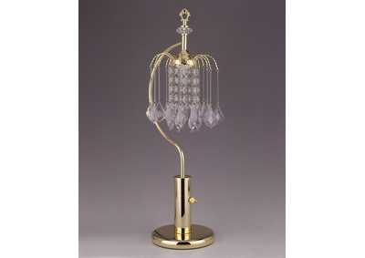 Image for RAIN DROP TABLE LAMP 27 H GOLD