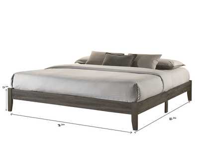 Skyler King Platform Bed In One Box Grey,Crown Mark