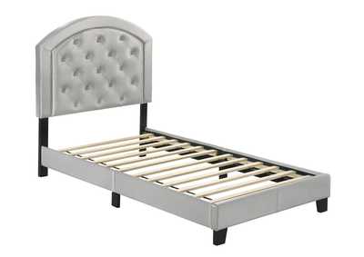 Gaby Twin Platform Bed Adjustableheadboard Silver,Crown Mark