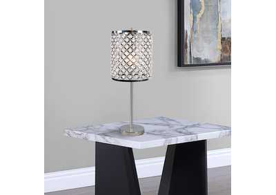 Image for Chrome Crystal Lattice Table Lamp