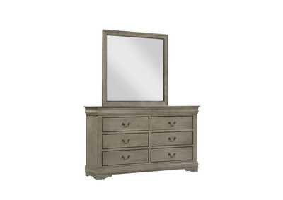Image for Louis Phillipe Champagne Full Bedroom Set W/ Dresser, Mirror, Nightstand & Chest