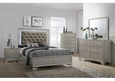 Lyssa King Bed W/ Dresser, Mirror, Nightstand,Crown Mark
