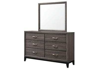 Akerson Grey Queen Bed W/ Dresser, Mirror, Nightstand, Chest,Crown Mark