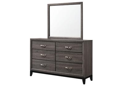 Akerson Grey Queen Bed W/ Dresser, Mirror,Crown Mark