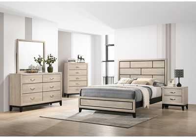 Akerson Drift Wood Queen Bed W/ Dresser, Mirror, Nightstand,Crown Mark