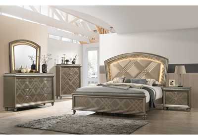 Image for Cristal King Bed W/ Dresser, Mirror, Nightstand