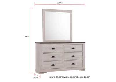 Coralee Dresser Chalk - Grey,Crown Mark