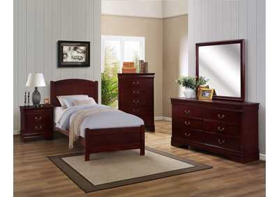 Image for Helene Cherry Twin Panel Bed w/Dresser and Mirror