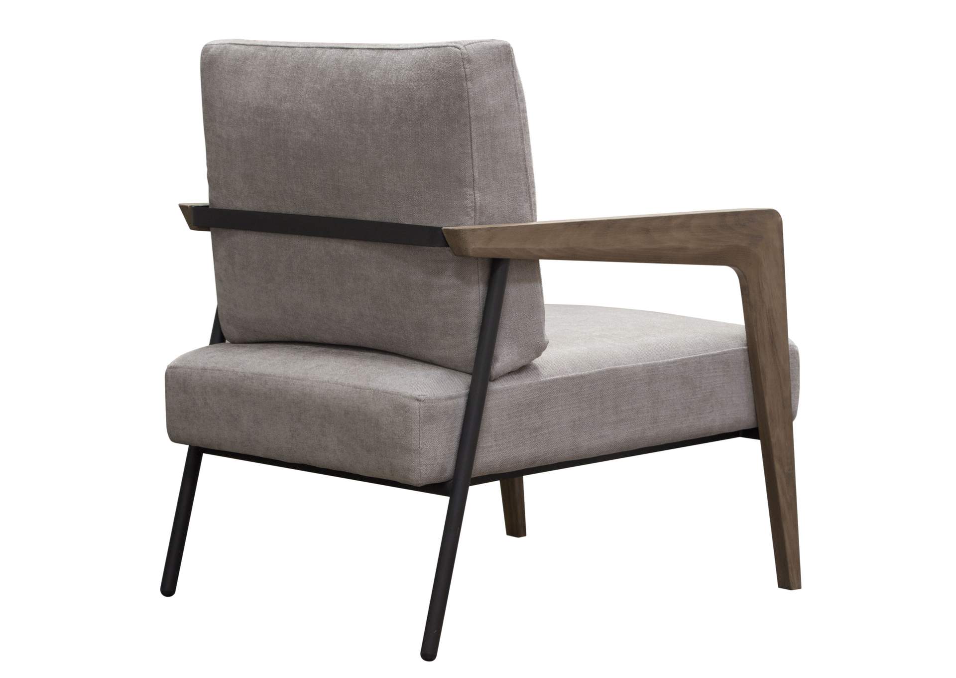 Blair Accent Chair in Grey Fabric with Curved Wood Leg Detail by Diamond Sofa,Diamond Sofa