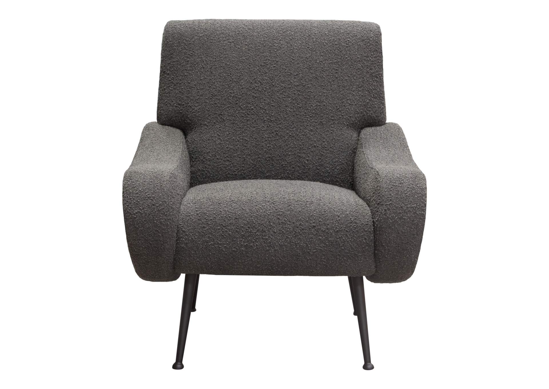 Cameron Accent Chair in Chair Boucle Textured Fabric w/ Black Leg by Diamond Sofa,Diamond Sofa