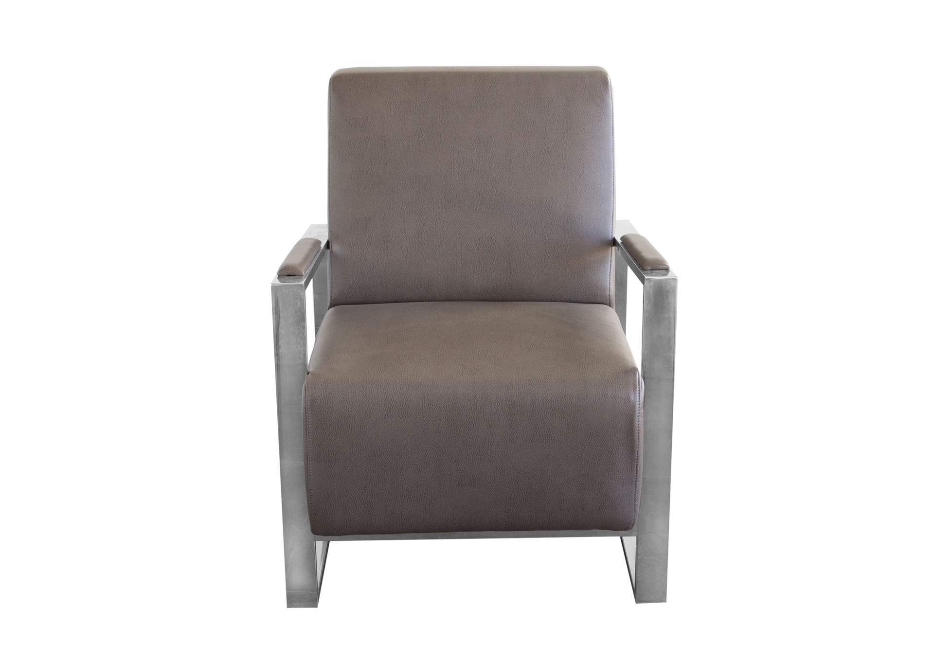 Century Accent Chair w/ Stainless Steel Frame by Diamond Sofa - Elephant Grey,Diamond Sofa