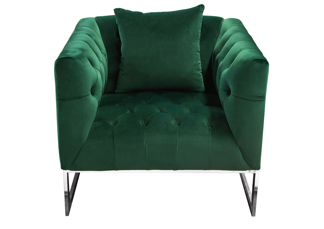 crawford tufted sofa  chair 2pc set in emerald green velvet