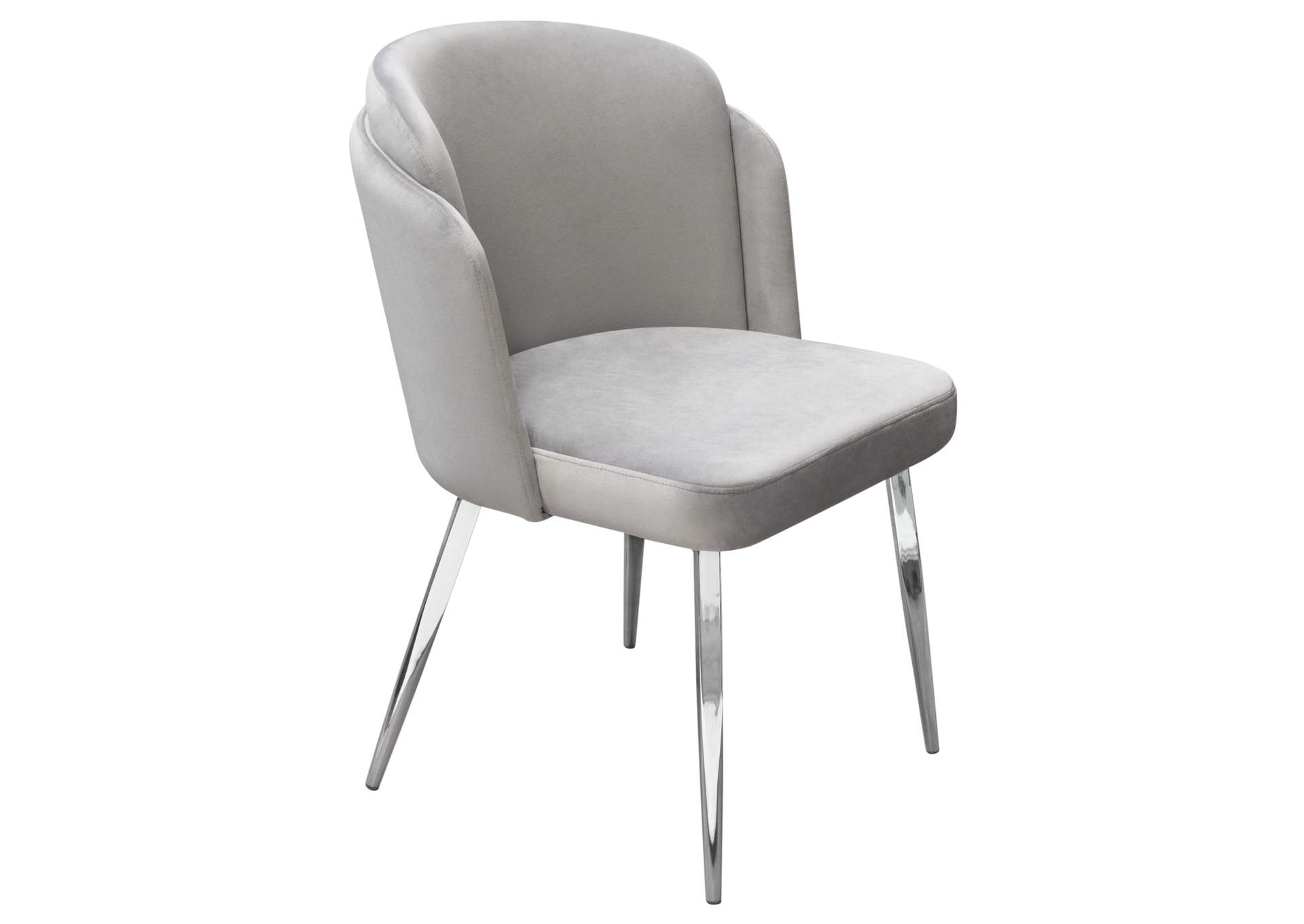 Grace Set of (2) Dining Chairs in Grey Velvet w/ Chrome Legs by Diamond Sofa,Diamond Sofa