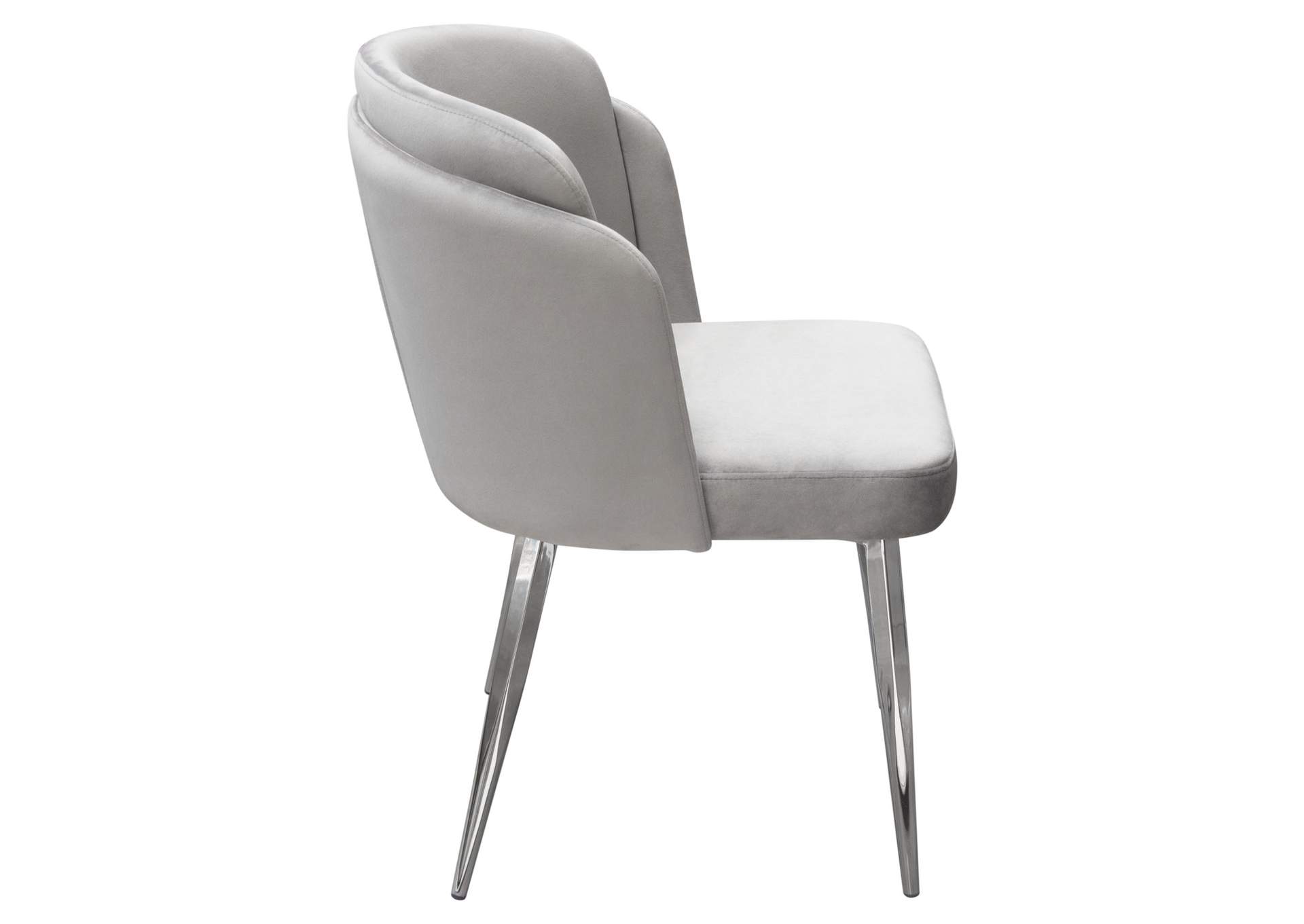 Grace Set of (2) Dining Chairs in Grey Velvet w/ Chrome Legs by Diamond Sofa,Diamond Sofa