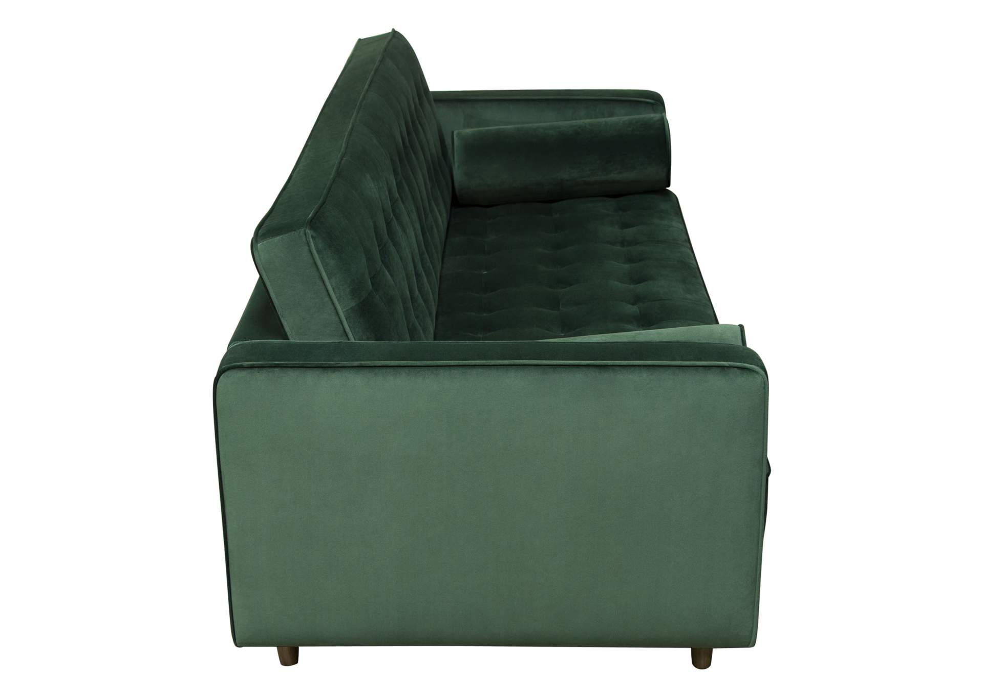 Juniper Tufted Sofa in Hunter Green Velvet with (2) Bolster Pillows by Diamond Sofa,Diamond Sofa
