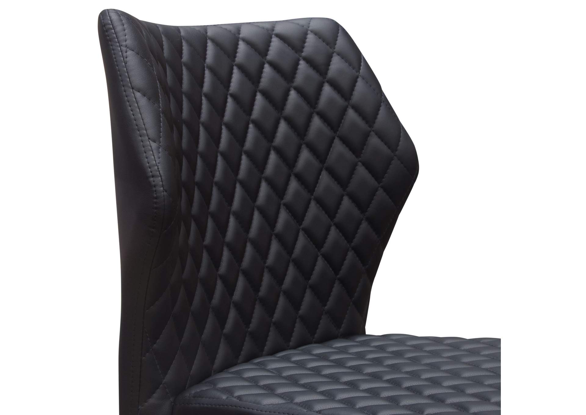 Milo 4-Pack Dining Chairs in Black Diamond Tufted Leatherette with Black Powder Coat Legs by Diamond Sofa,Diamond Sofa