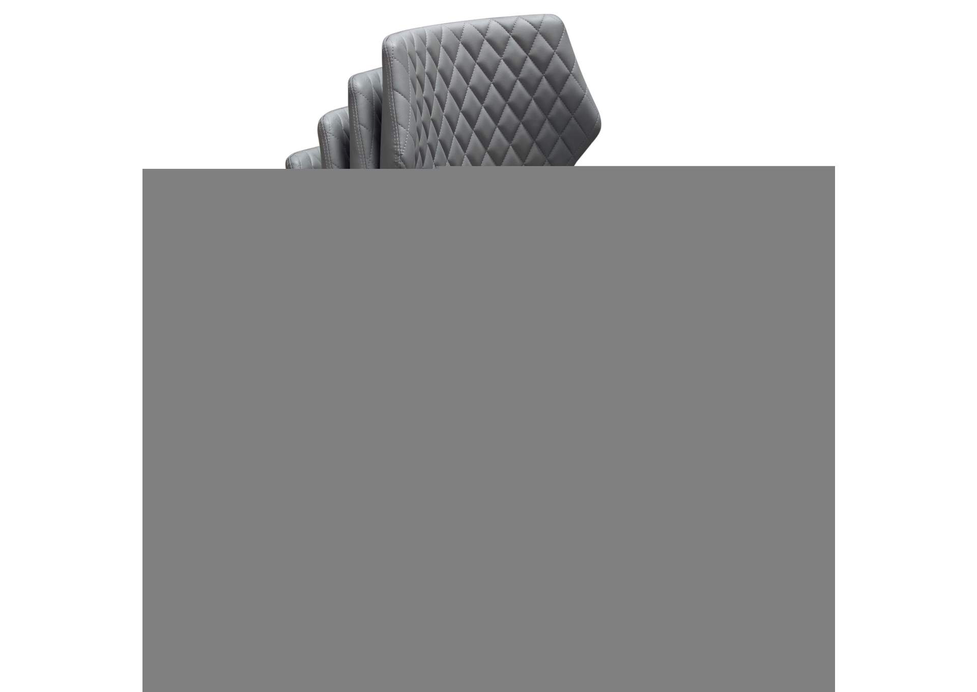 Milo 4-Pack Dining Chairs in Grey Diamond Tufted Leatherette with Black Powder Coat Legs by Diamond Sofa,Diamond Sofa