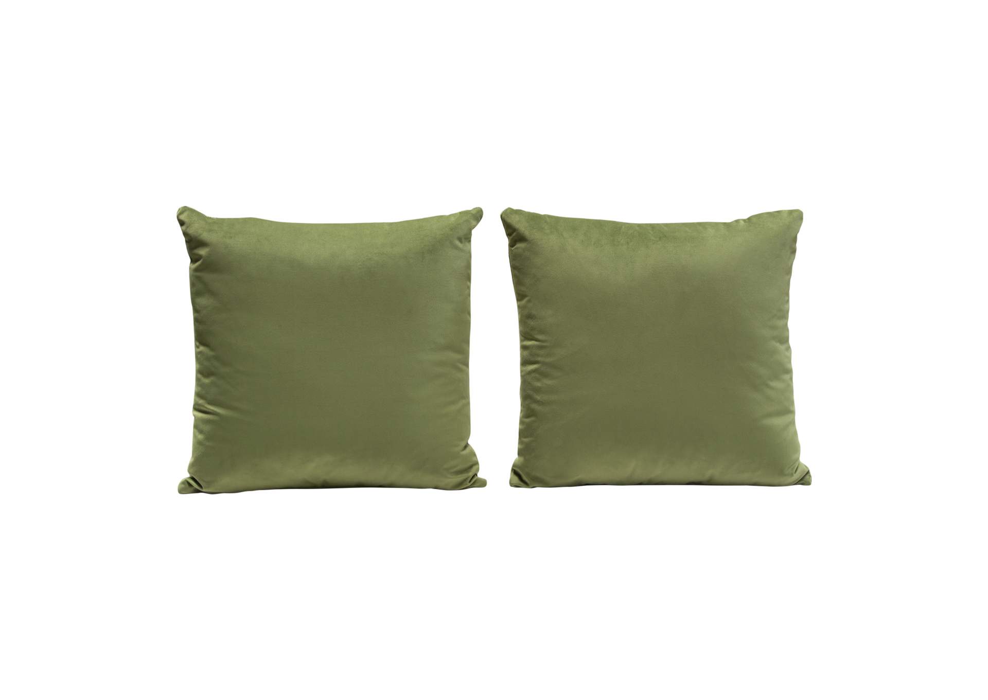 Set of (2) 16" Square Accent Pillows in Sage Green Velvet by Diamond Sofa,Diamond Sofa