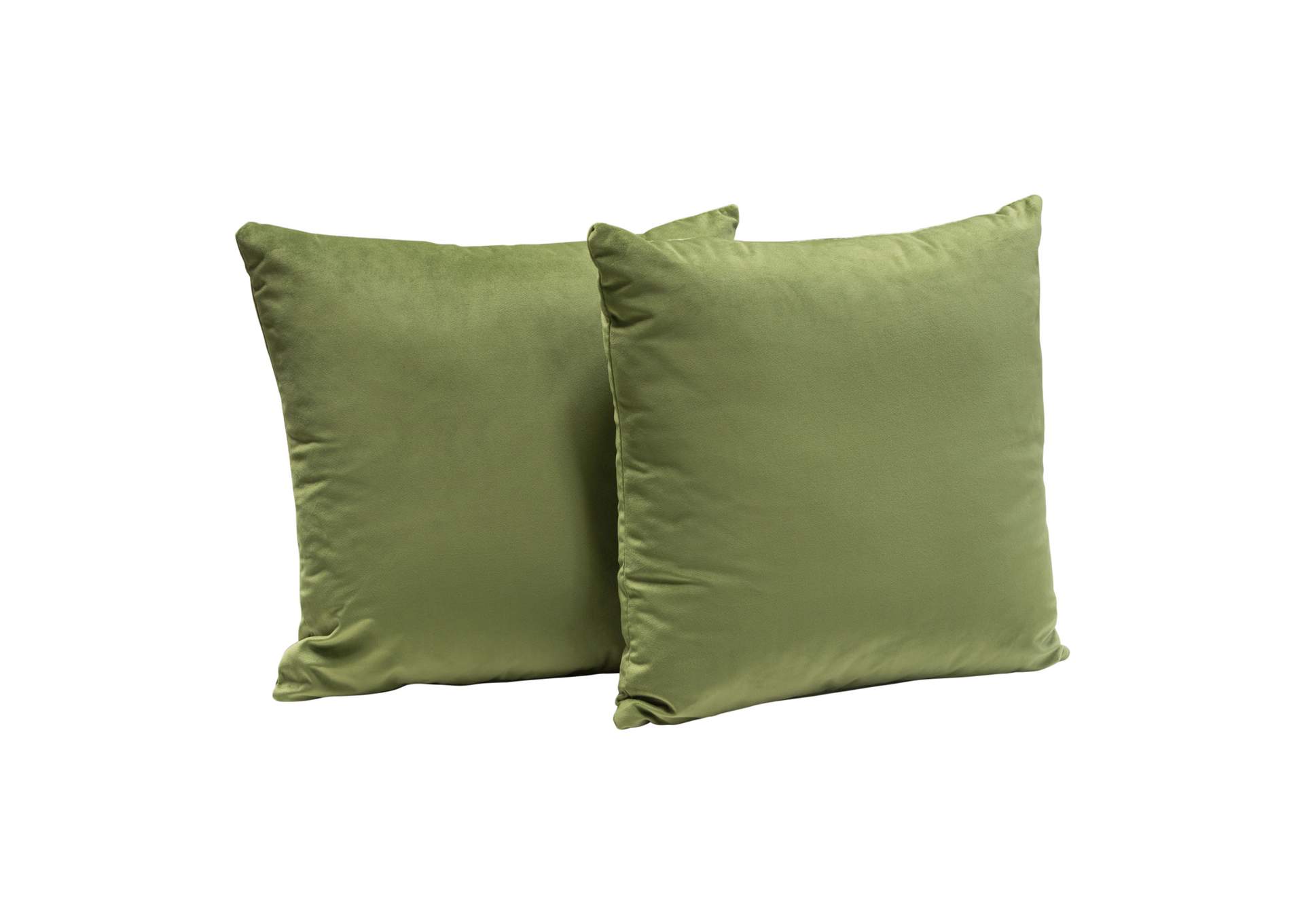 Set of (2) 16" Square Accent Pillows in Sage Green Velvet by Diamond Sofa,Diamond Sofa