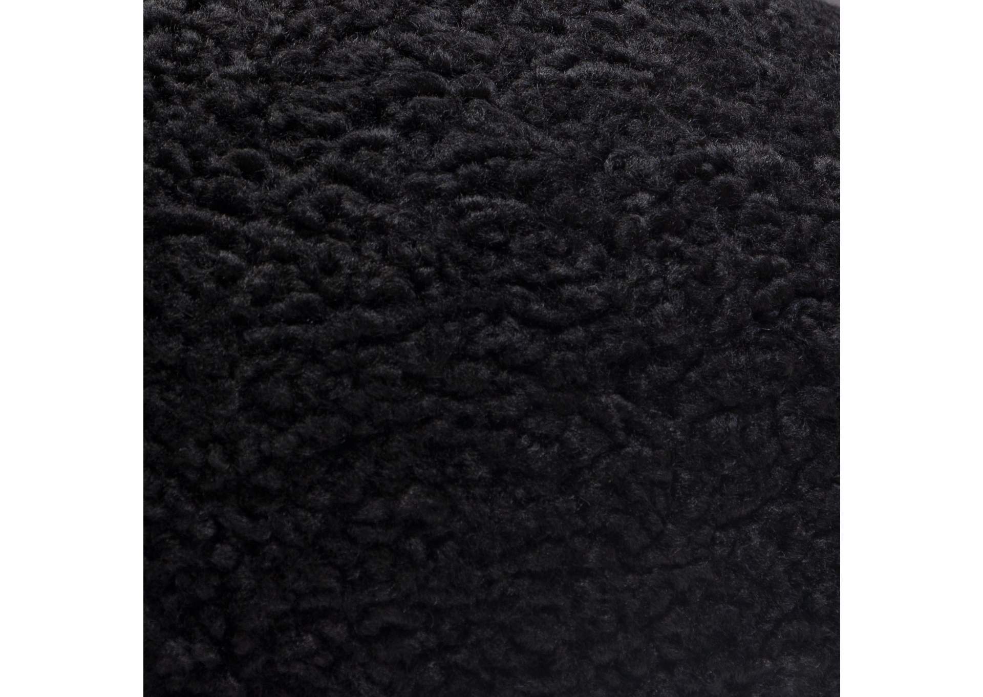 Set of (2) 10" Round Accent Pillows in Black Faux Sheepskin by Diamond Sofa,Diamond Sofa