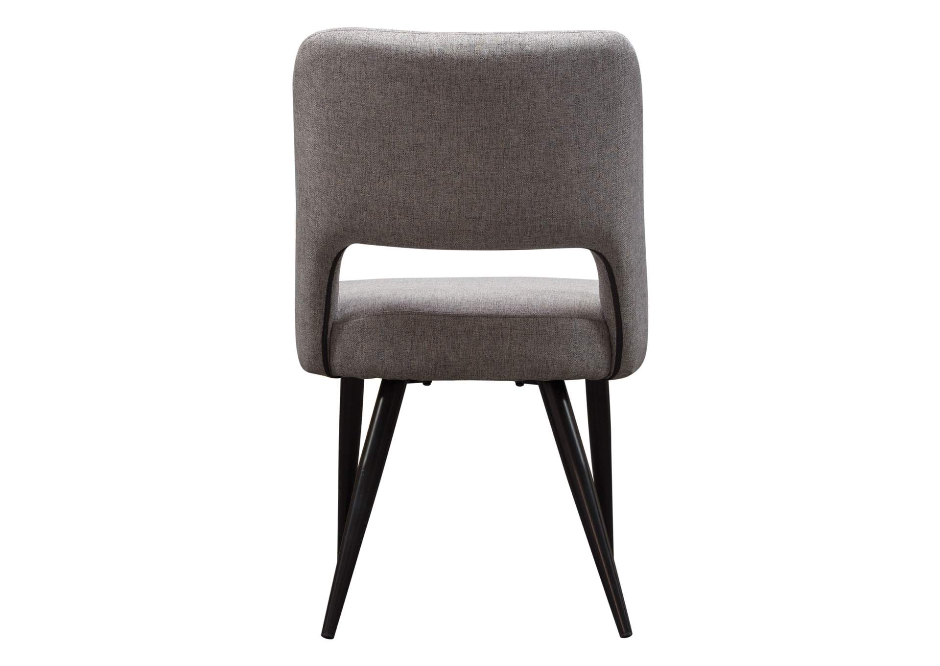 Set of (2) Reveal Dining Chairs in Grey Fabric w/ Black Powder Coat Metal Leg by Diamond Sofa,Diamond Sofa