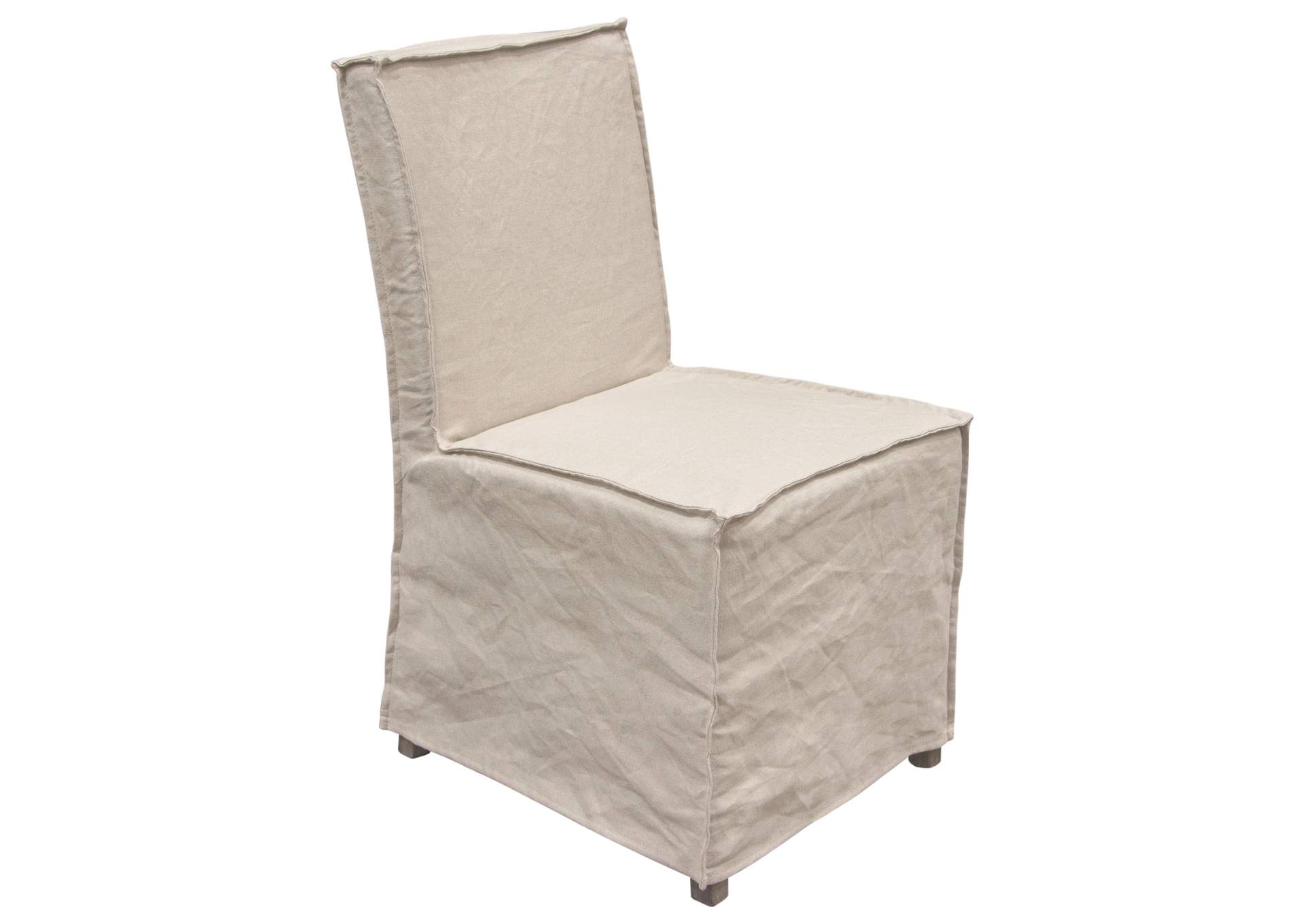 Sonoma 2-Pack Dining Chairs with Wood Legs and Sand Linen Removable Slipcover by Diamond Sofa,Diamond Sofa