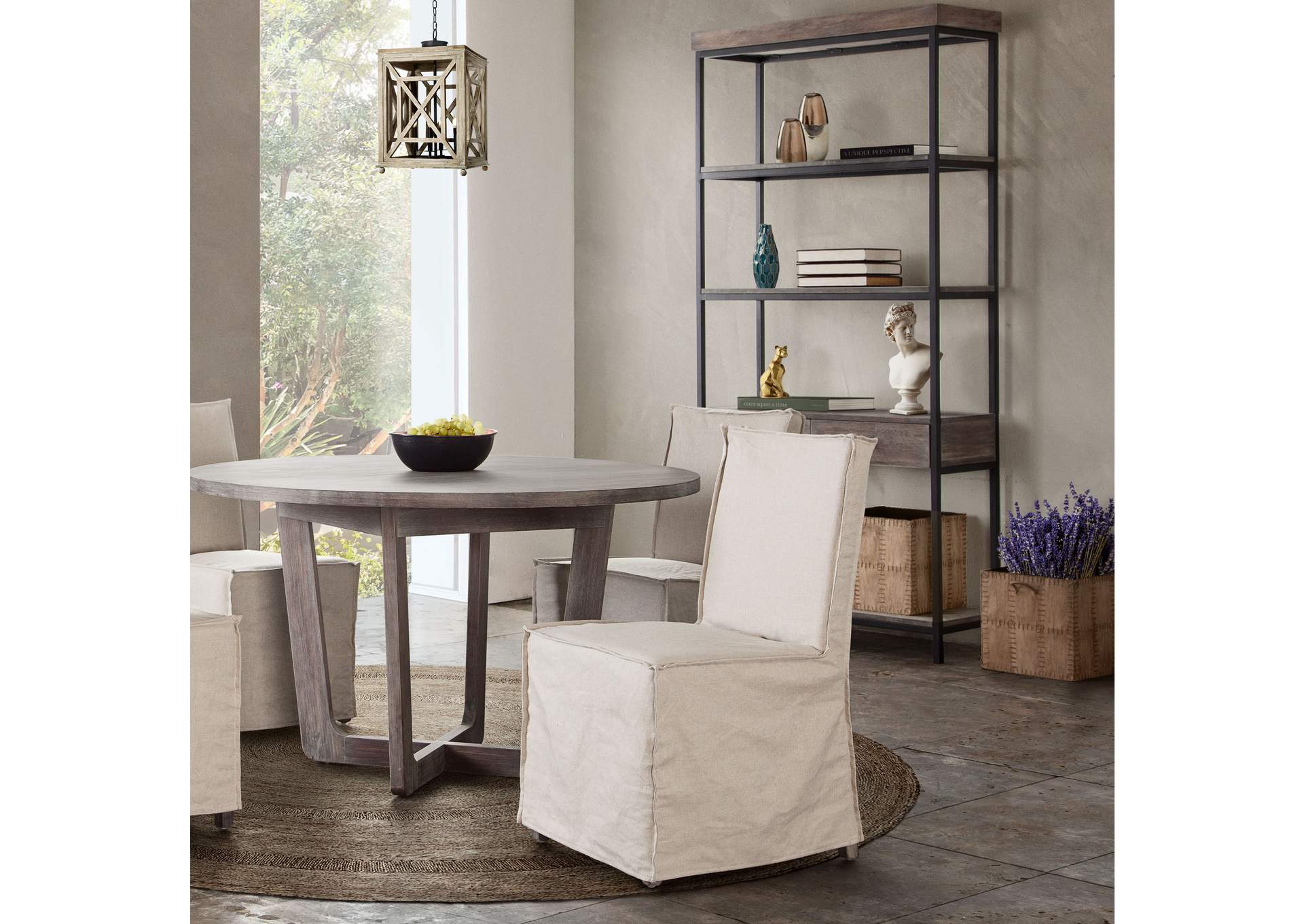 Sonoma 2-Pack Dining Chairs with Wood Legs and Sand Linen Removable Slipcover by Diamond Sofa,Diamond Sofa