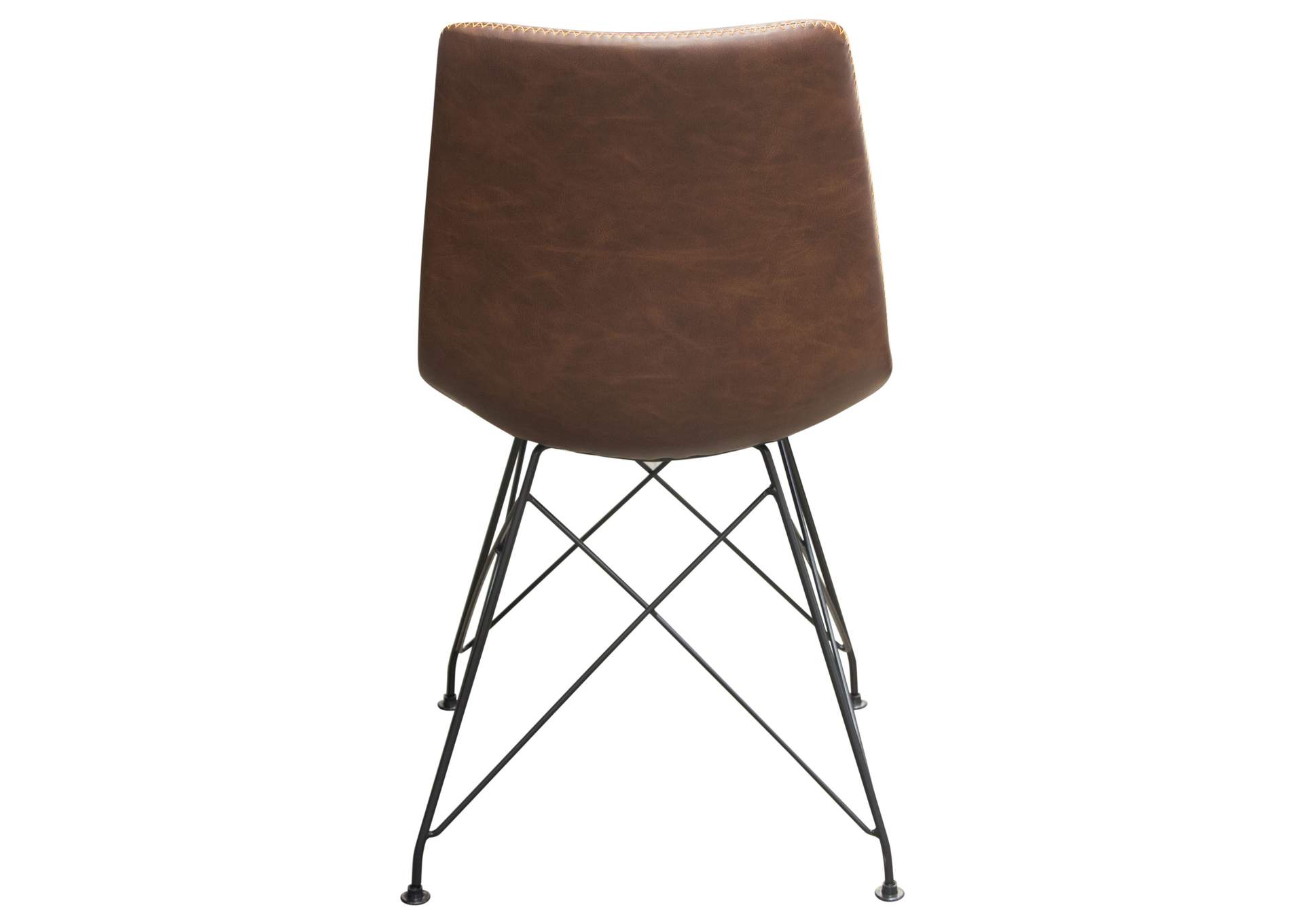 Theo Set of (4) Dining Chairs in Chocolate Leatherette w/ Black Metal Base by Diamond Sofa,Diamond Sofa