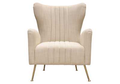 Image for Ava Chair in Sand Linen Fabric w/ Gold Leg by Diamond Sofa