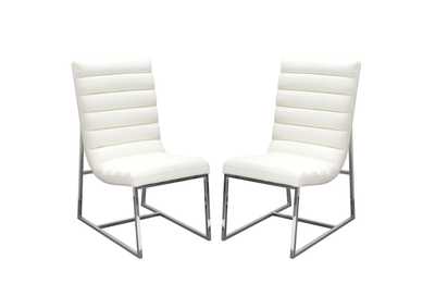 Image for Bardot 2-Pack Dining Chair w/ Stainless Steel Frame by Diamond Sofa - White
