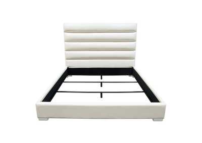 Image for Bardot Channel Tufted Eastern King Bed in White Leatherette by Diamond Sofa