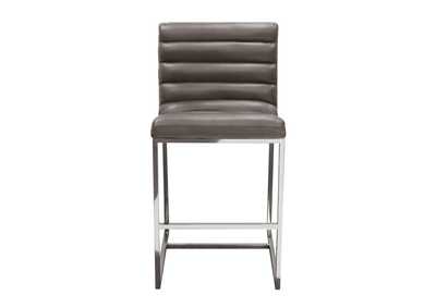 Image for Bardot Counter Height Chair w/ Stainless Steel Frame by Diamond Sofa - Elephant Grey