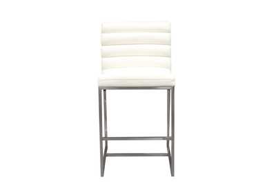 Image for Bardot Counter Height Chair w/ Stainless Steel Frame by Diamond Sofa - White