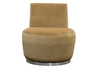 Image for Blake Swivel Accent Chair in Marigold Velvet Fabric w/ Polished Stainless Steel base by Diamond Sofa